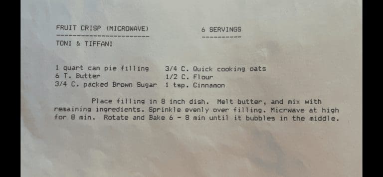 Fruit Crisp Recipe